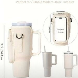 40oz Travel Tumbler Cup Holder Carry Bag with Pocket for Phone, Credit Card Etc.